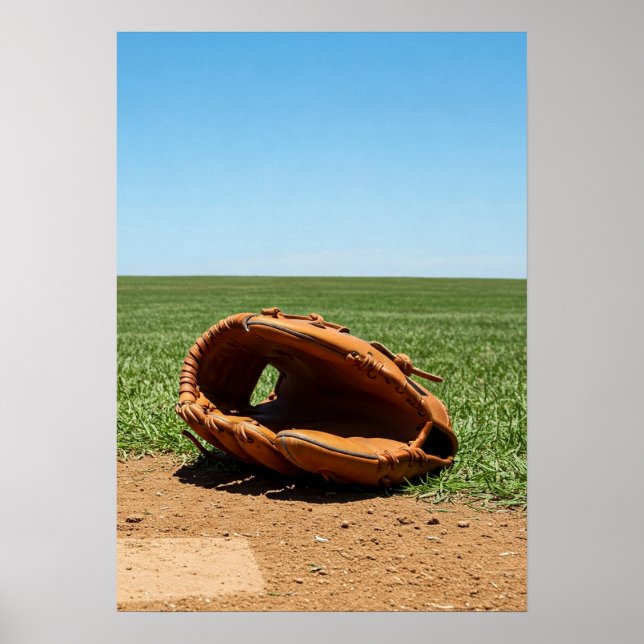 Póster Classic Baseball Glove on Infield Dirt (Frente)