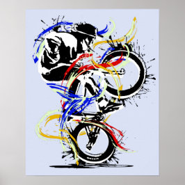 Póster Classic BMX Flatland Colourful