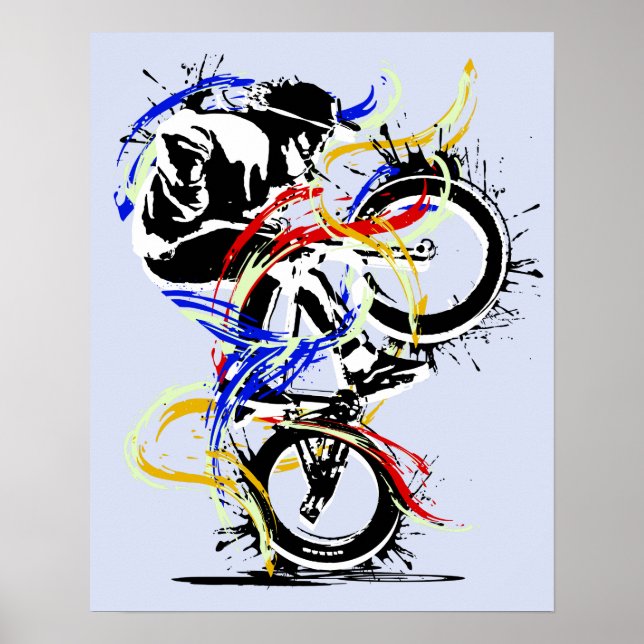 Póster Classic BMX Flatland Colourful (Frente)