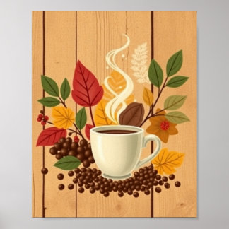 Póster Classic Coffee Illustration