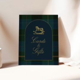 Póster Classic Dark Green Plaid Baby Shower Cards & Gifts