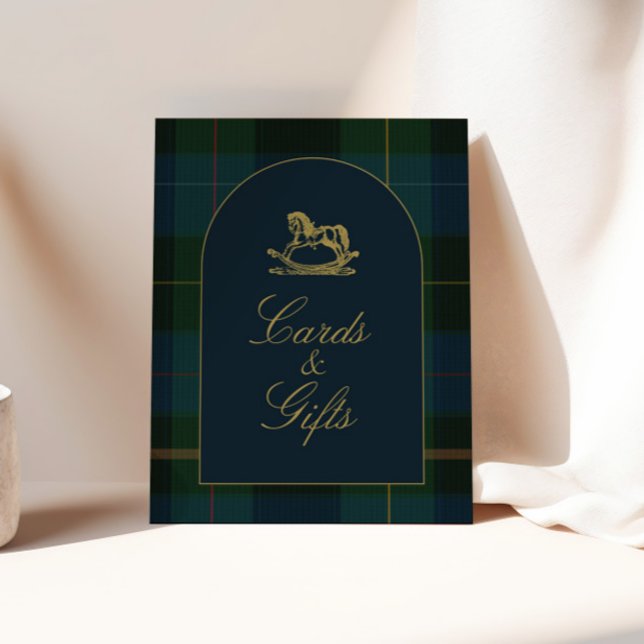 Póster Classic Dark Green Plaid Baby Shower Cards & Gifts (Subido por el creador)