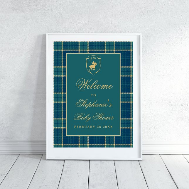 Póster Classic Green Plaid Polo Equestrium Baby Shower (Subido por el creador)