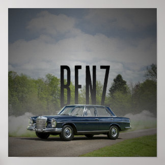 Póster Classic Mercedes-Benz W114 Vintage Car Art Poster