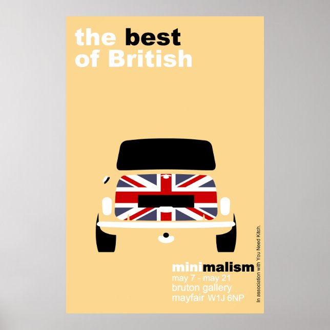 Póster Classic Original Mini Cooper minimalist art Poster (Frente)