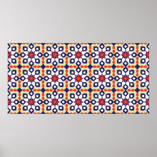 Póster Classic Pattern Ornament,Seamless Geometric Patter