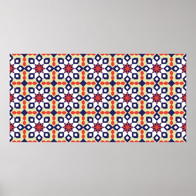 Póster Classic Pattern Ornament,Seamless Geometric Patter (Frente)