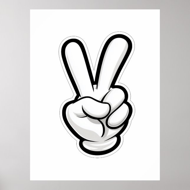 Póster Classic Peace Hand Symbol Icon (Frente)