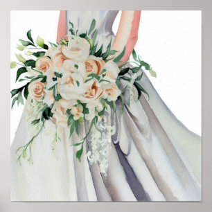 Póster Classic Rubor, Bridal Cascading Bouquet 1,