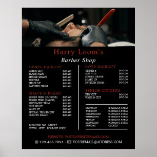 Póster Classic Shave, Men's Barbers Price List