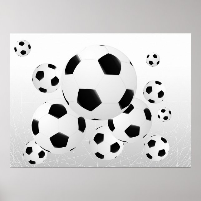 Póster Classic Soccer Football Balls Flying Sports (Frente)
