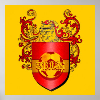 Póster Classic Spanish Soccer Futbol coat of arms