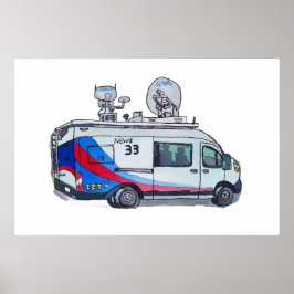 Póster Classic TV News Van