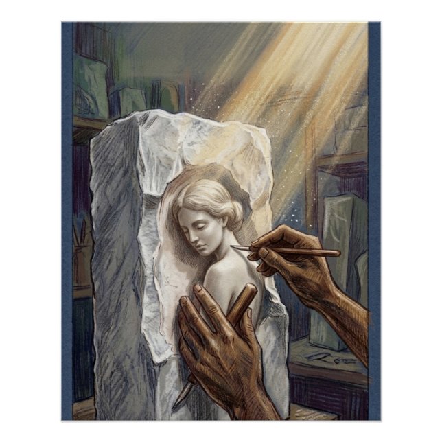 Póster  Classical Marble Carving Illustration (Anverso)