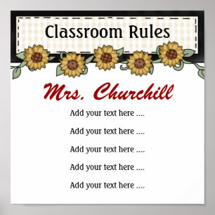 Póster Classroom Rules LG. de la Maestría Escolar por SRF