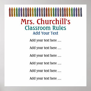 Póster Classroom Rules LG. de la Maestría Escolar por SRF