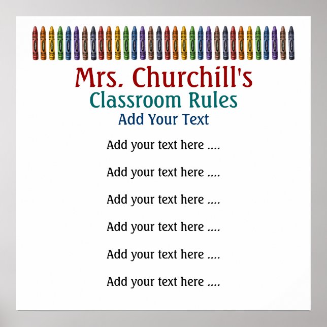 Póster Classroom Rules LG. de la Maestría Escolar por SRF (Frente)