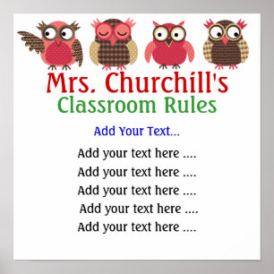 Póster Classroom Rules LG. de la Maestría Escolar por SRF