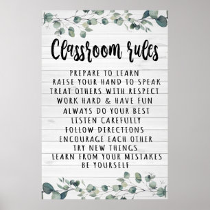 Póster Classroom Rules Poster