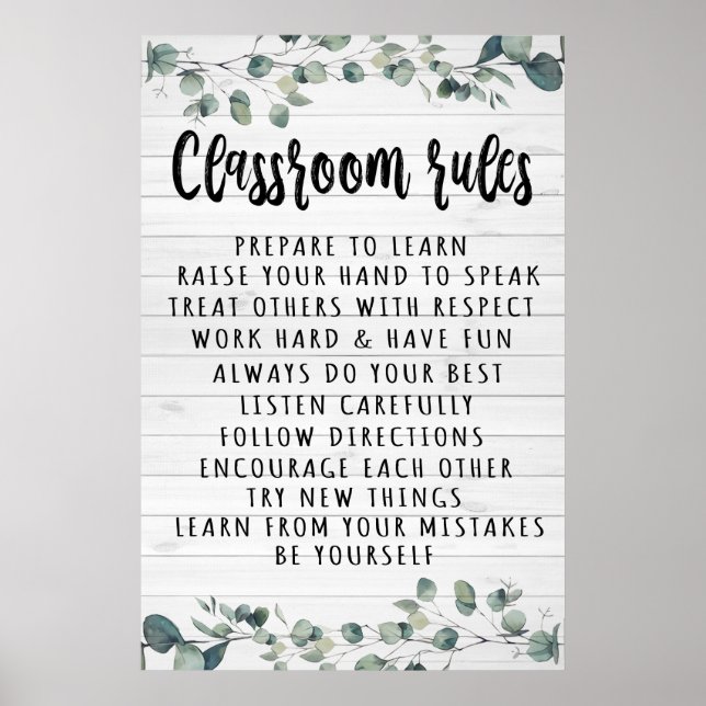 Póster Classroom Rules Poster (Frente)