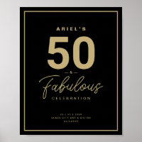 Classy Black & Gold 50 & Fabulous Birthday Party