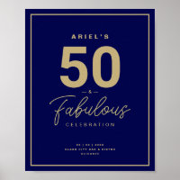 Classy Blue & Gold 50 y fabulosa fiesta de cumplea