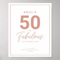 Classy White Rose Gold 50&Fabulosa fiesta de cumpl