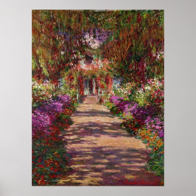 Póster Claude Monet | A Pathway in Monet's Garden (Frente)