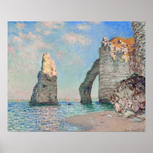 Póster Claude Monet - Acantilados en Étretat (Frente)