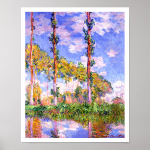 Póster Claude Monet - álamos en el Sun