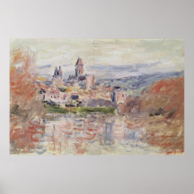 Póster Claude Monet | Aldea de Vetheuil, c.1881 (Frente)