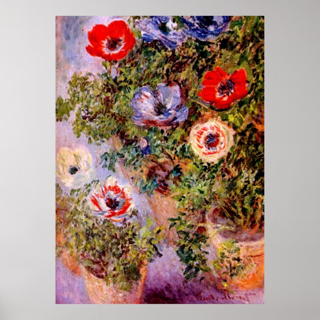 Póster Claude Monet: Anemones (Frente)