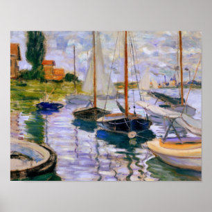 Póster Claude Monet - Barcos de vela en el Sena
