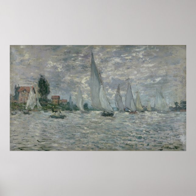 Póster Claude Monet | Barcos o Regatta en Argenteuil (Frente)
