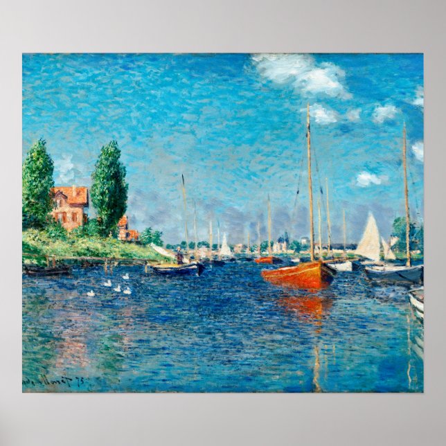Póster Claude Monet - Barcos Rojos, Argentina (Frente)