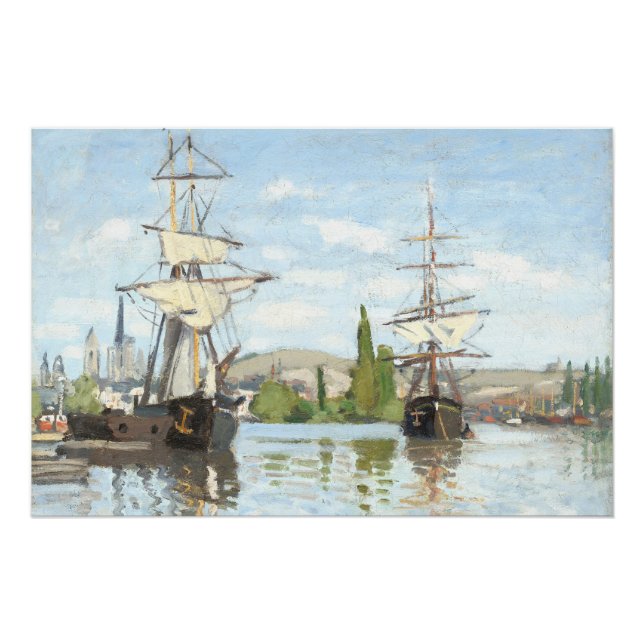 Póster Claude Monet. Buques montando en el Sena en Ruán (Anverso)