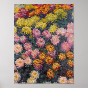 Póster Claude Monet - Cama De Crisantemos