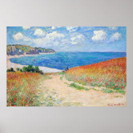 Póster Claude Monet - Camino en campos de trigo en Pourvi
