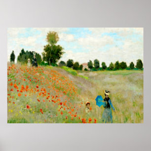 Póster Claude Monet - Campo de amapola