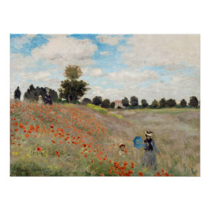 Póster Claude Monet - Campo de amapola
