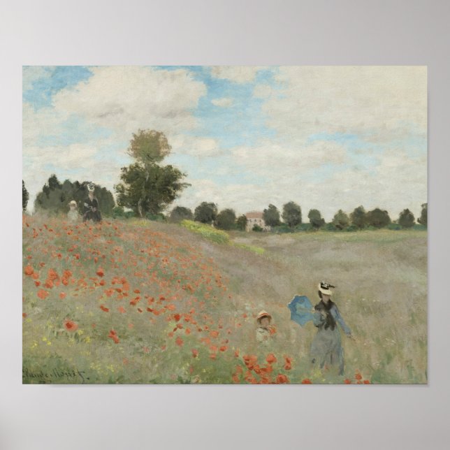 Póster Claude Monet - Campo de amapola (Frente)