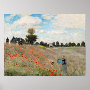 Póster Claude Monet - Campo de amapola