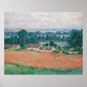 Póster Claude Monet - Campo de Amapolas, Giverny