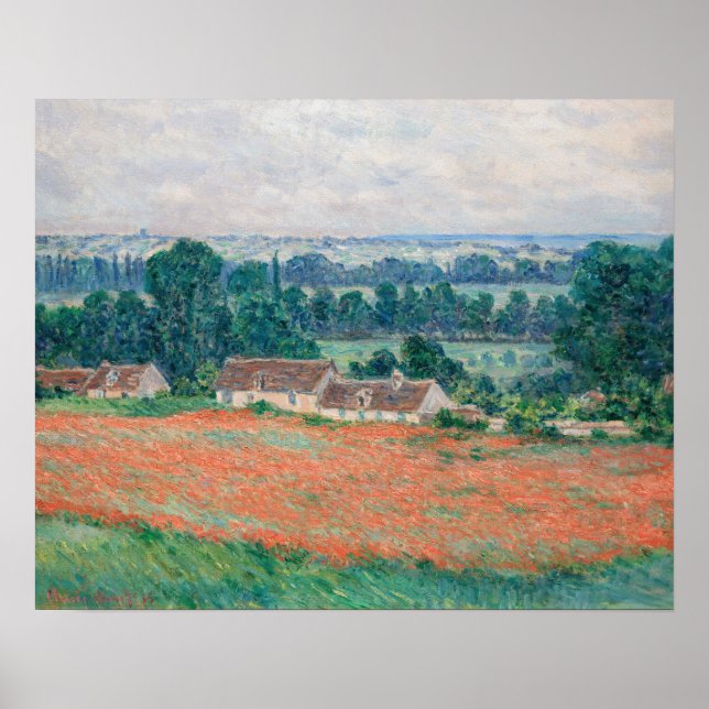 Póster Claude Monet - Campo de Amapolas, Giverny (Frente)