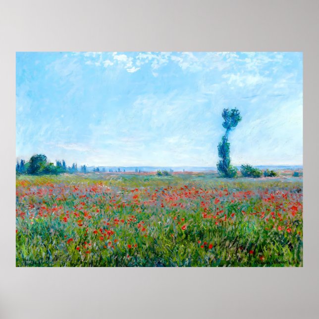 Póster Claude Monet, Campo de la amapola, 1881 (Frente)