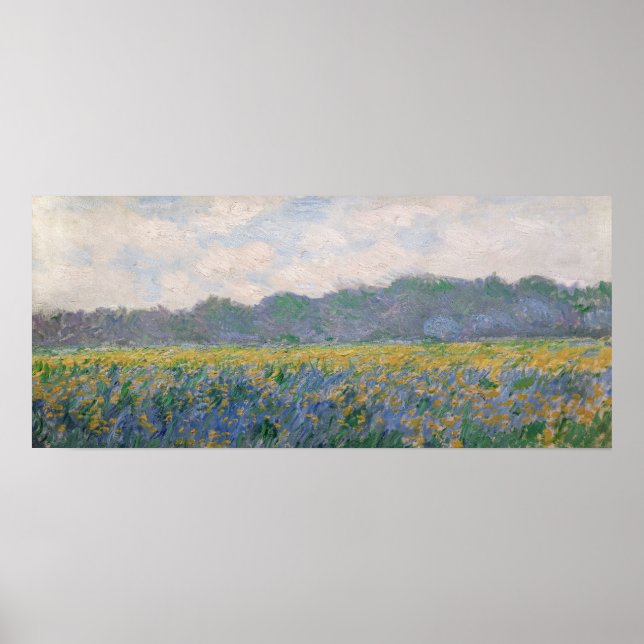 Póster Claude Monet - Campo de Lirios Amarillos en Givern (Frente)