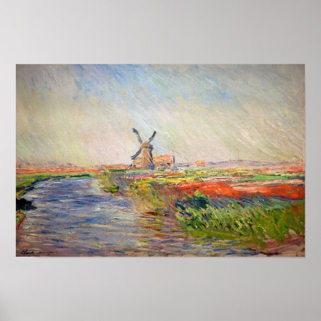 Póster Claude Monet - Campo de Tulipanes en Holanda (Frente)