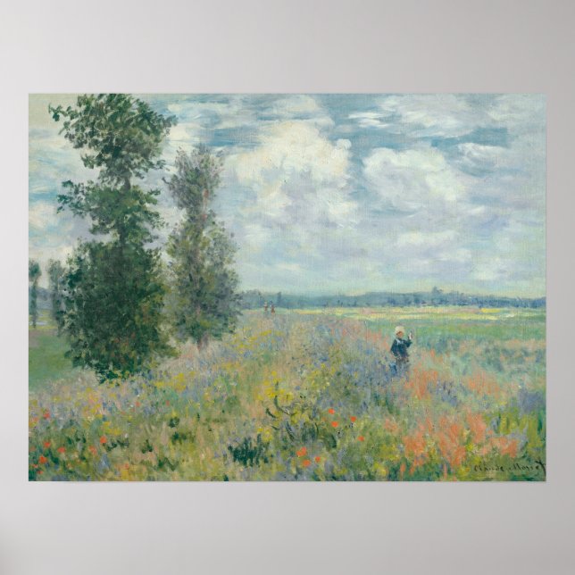 Póster CLAUDE MONET - Campos de amapola cerca de Argenteu (Frente)