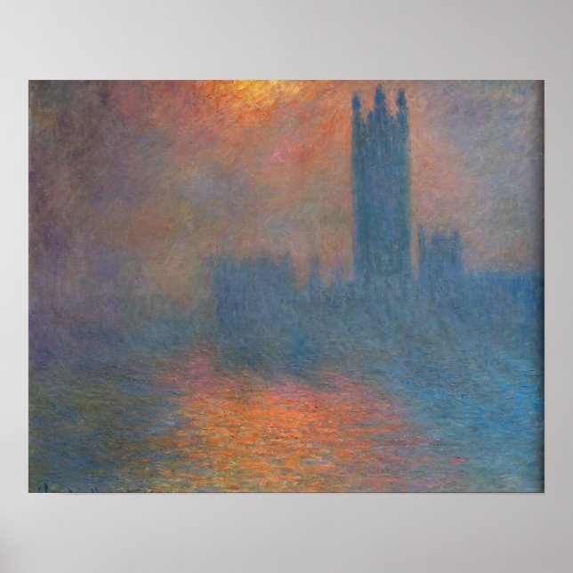 Póster Claude Monet - Casas del Parlamento Londres (Frente)