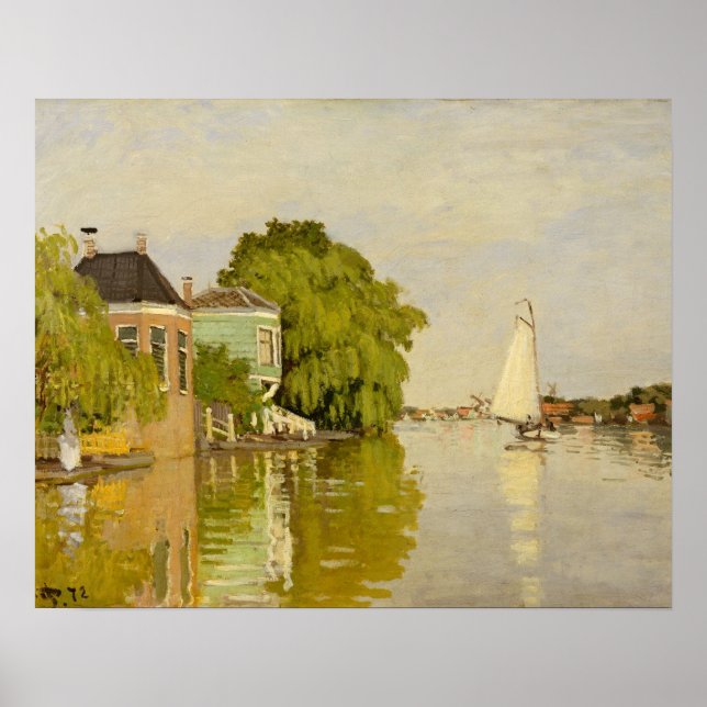 Póster Claude Monet - Casas en el Achterzaan (Frente)